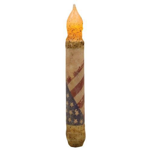 6 Burnt Ivory Vintage Flag Timer Taper - The Fox Decor