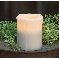 White Dripped Pillar Candle 4 inch - The Fox Decor