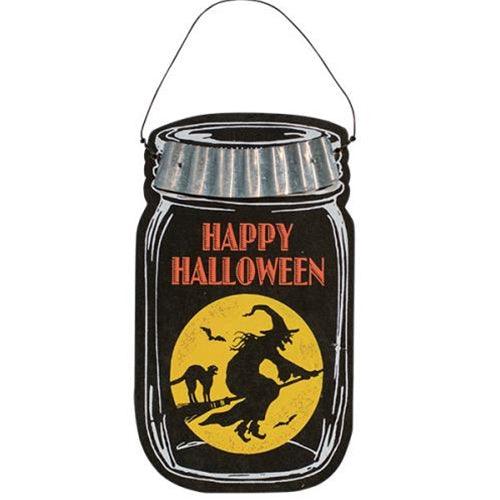 Happy Halloween Jar Ornament 2 Asstd - The Fox Decor