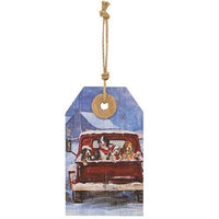 Winter Truck Scene Wooden Tag - The Fox Decor