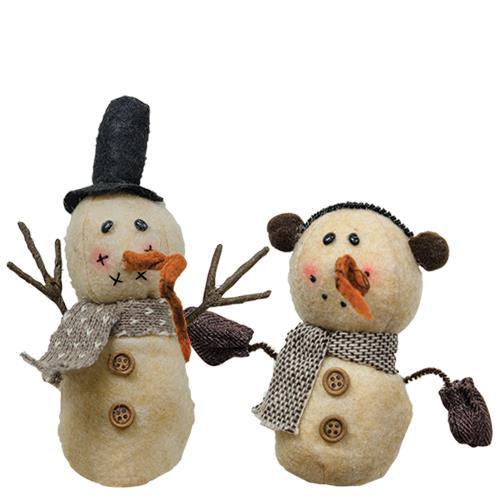 Snowman Plush Ornament Asst - The Fox Decor