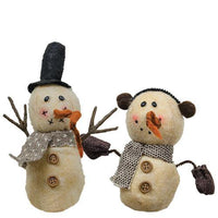 Snowman Plush Ornament Asst - The Fox Decor