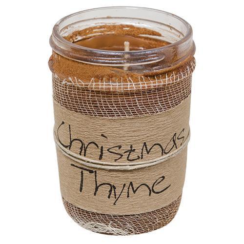 Christmas Thyme Jar Candle 8oz - The Fox Decor
