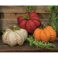 Large Burlap Pumpkin 3 Asstd - The Fox Decor