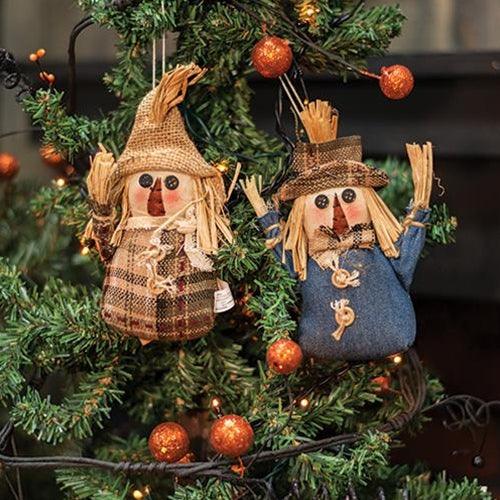 Stuffed Scarecrow Ornament 2 Asstd - The Fox Decor