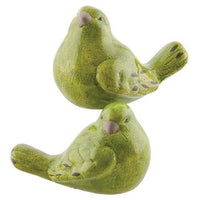 Crackled Green Resin Bird 2 Asstd - The Fox Decor