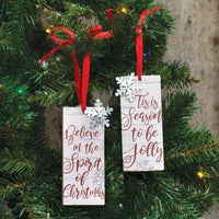 Spirit of Christmas Snowflake Charm Ornament 2 Asstd - The Fox Decor