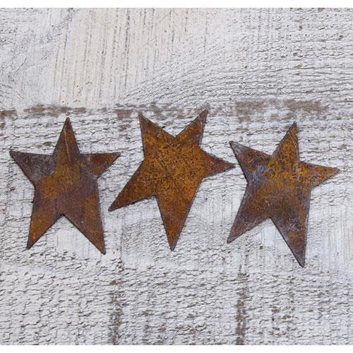3 Pk Rusty Tin Primitive Stars 2 - The Fox Decor