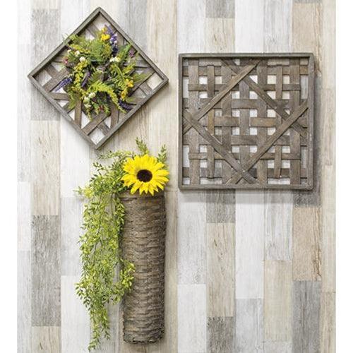 Graywash Square Woven Frame 12 - The Fox Decor