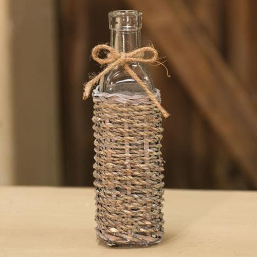 Seagrass Long Neck Glass Bottle - The Fox Decor