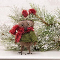 Cozy Sweater Owl Felted Ornament - The Fox Decor