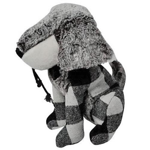 Plaid Dog with Heart Key Doorstop - The Fox Decor