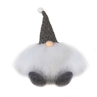 Sitting Round Gnome w Grey Hat - The Fox Decor
