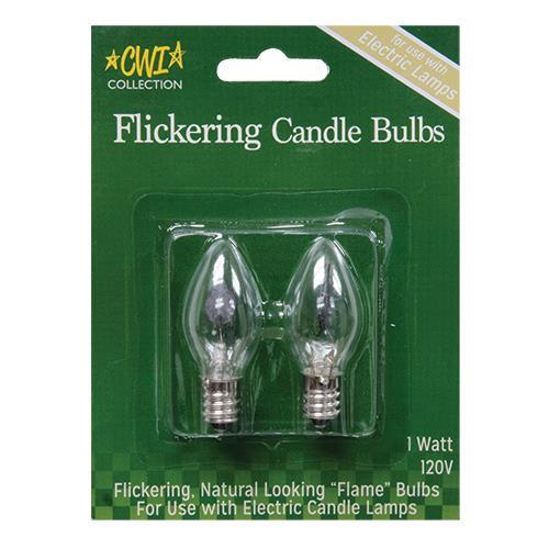 2 pk Flicker Candle Bulbs 1W - The Fox Decor