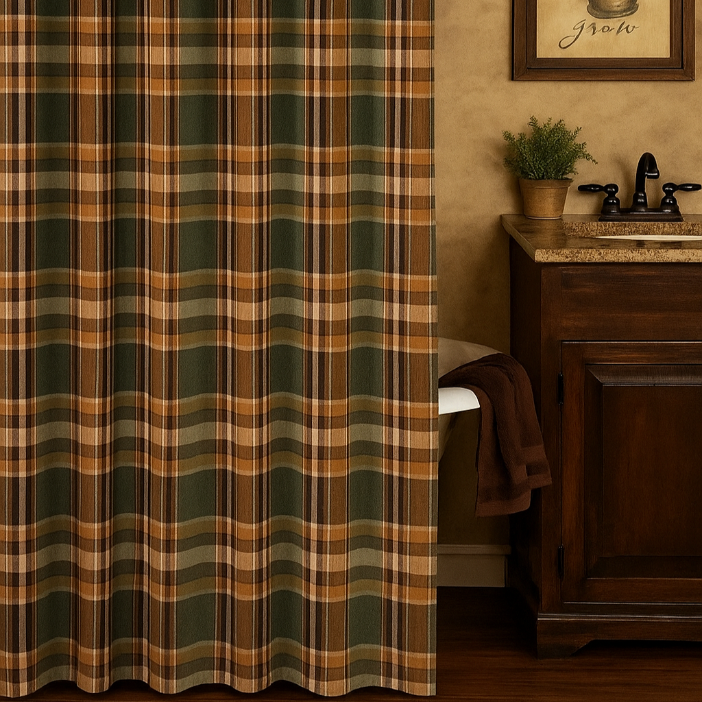 Wood River Shower Curtain 72" X 72"  Park Designs