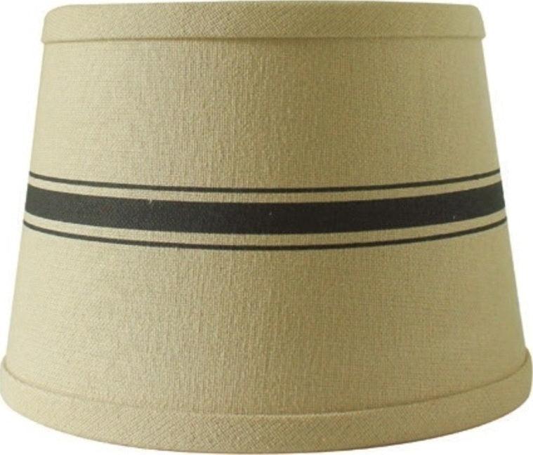 Grain Sack Stripe Oat - Black Lampshade 0D164011 - The Fox Decor