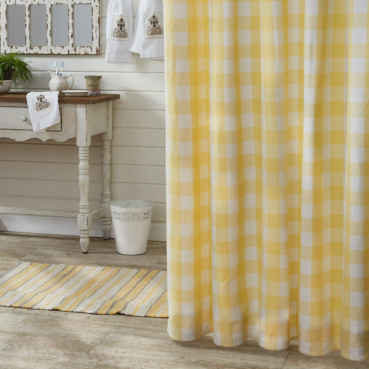 Set of 2 Wicklow Shower Curtain - Yellow 72" x 72" Park Designs - The Fox Decor