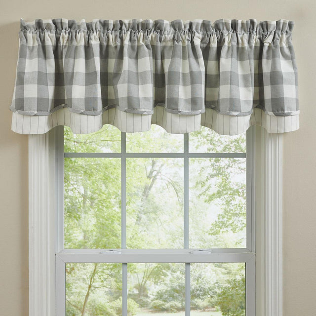 Wicklow Check Valance - Lined Layered Dove Park Designs - The Fox Decor