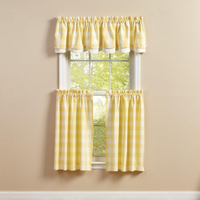 Wicklow Check Valance - Lined Layered Yellow 72