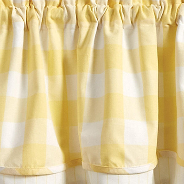 Wicklow Check Valance - Lined Layered Yellow 72