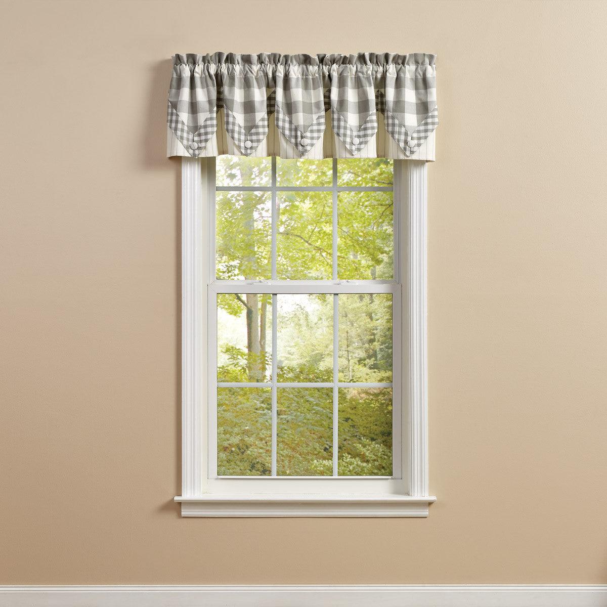 Wicklow Lined Point Valance 15" L - Dove Park designs - The Fox Decor