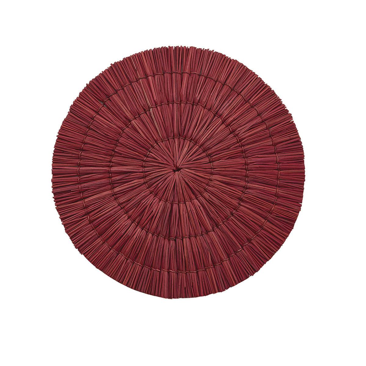 Seagrass Round Placemat - Red Set Of 6 Park Designs - The Fox Decor