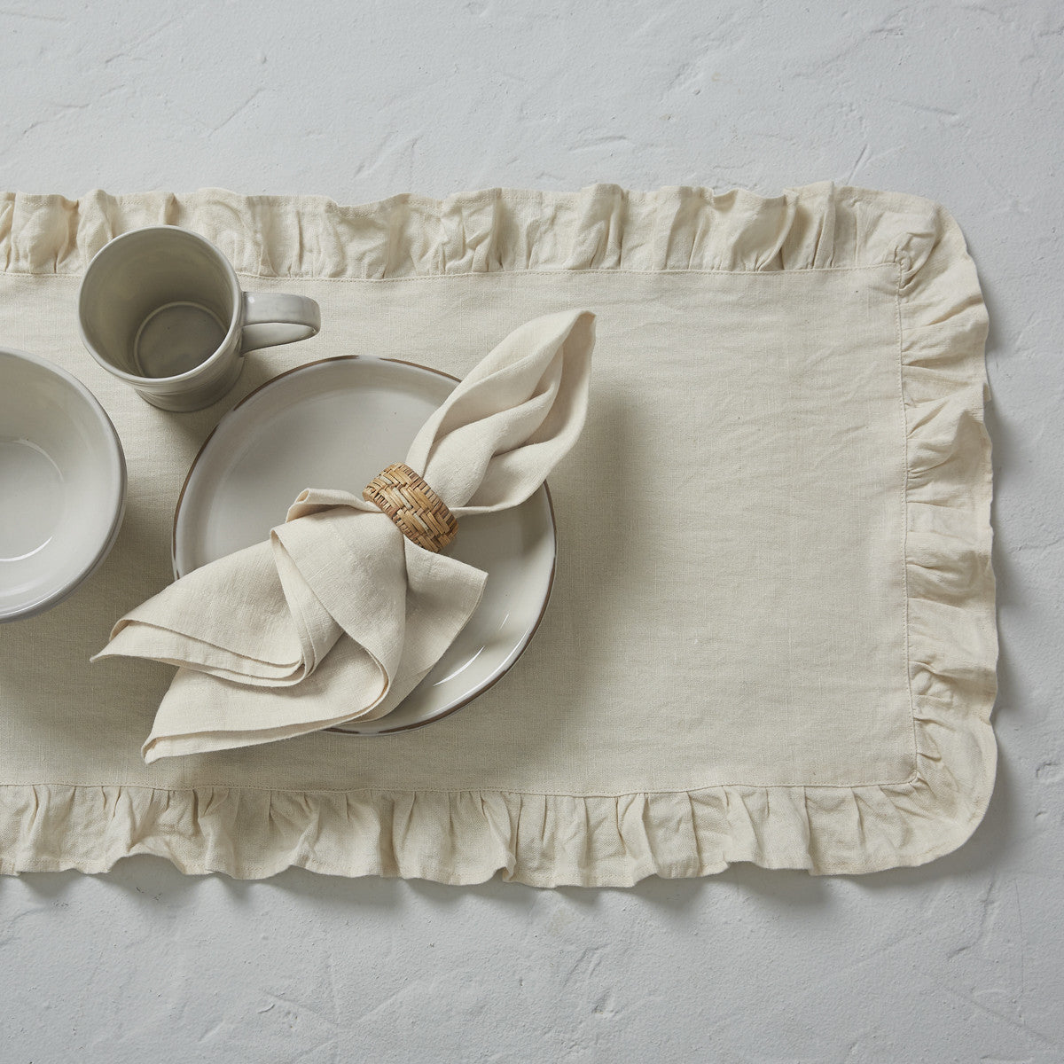 Ruffle Table Runner - 72"L - Stone Park Designs - The Fox Decor