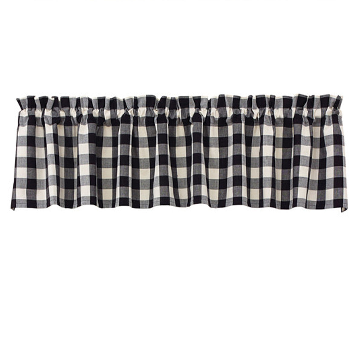 Checkerboard Star Check Valance Buffalo Check Lined - Black & Cream Park designs - The Fox Decor