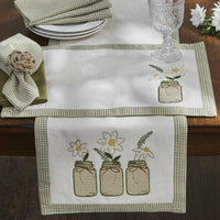 Mason Jar Placemats - Set Of 12 Park Designs - The Fox Decor