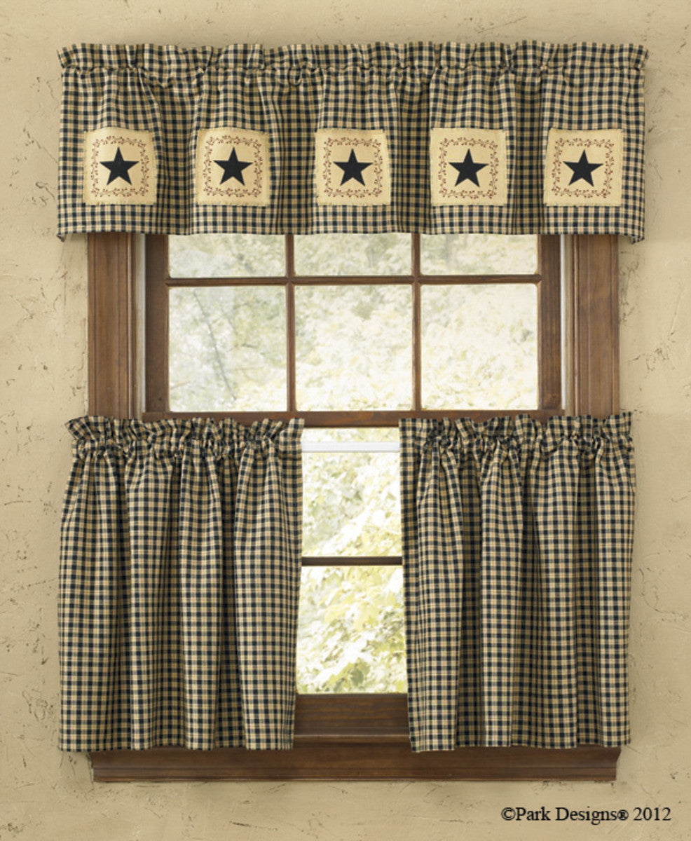 Farmhouse Star Patch Valance Park designs - The Fox Decor