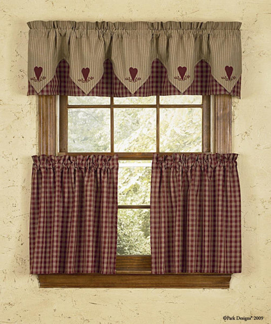 Sturbridge Wine Heart Valance - Point Park Designs - The Fox Decor