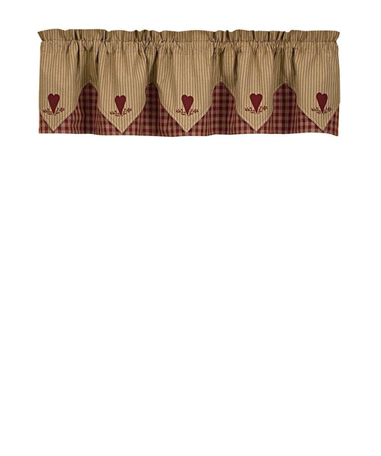 Sturbridge Wine Heart Valance - Point Park Designs - The Fox Decor