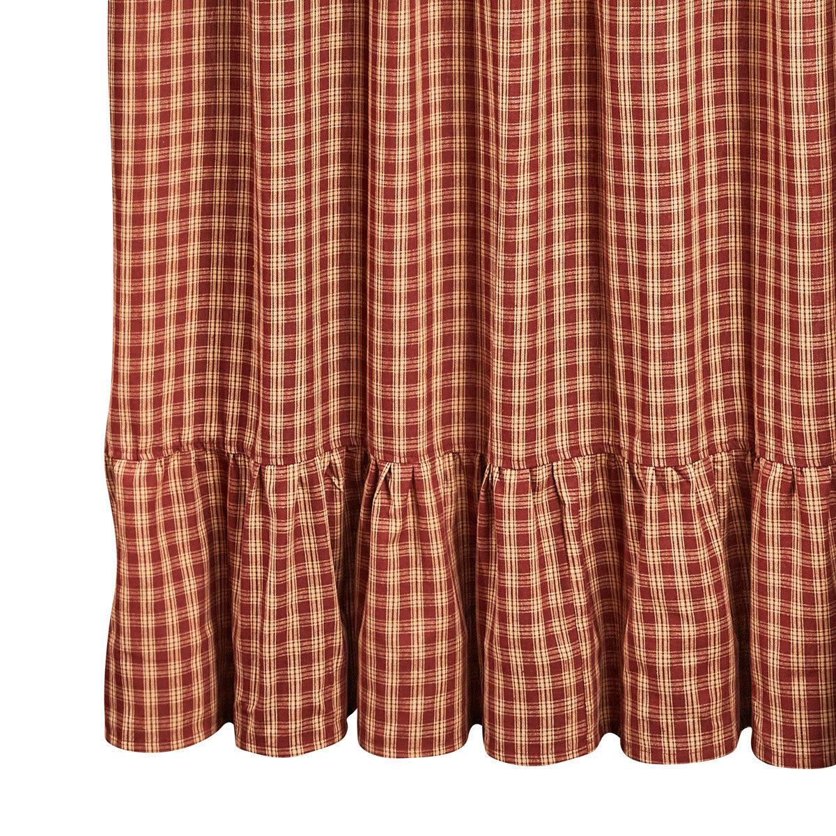 Sturbridge Plaid Ruffle Shower Curtain - Wine 72