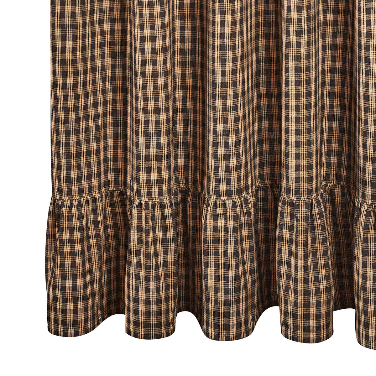 Sturbridge Plaid Ruffle Shower Curtain - Black 72