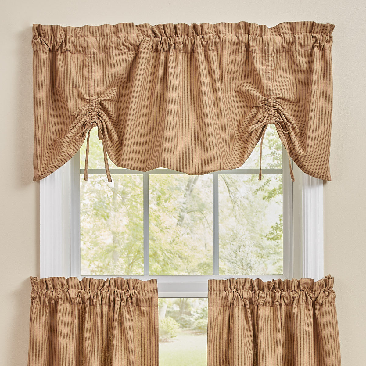 Sturbridge Ticking Valance - Farmhouse Wine 60x20 Park designs - The Fox Decor