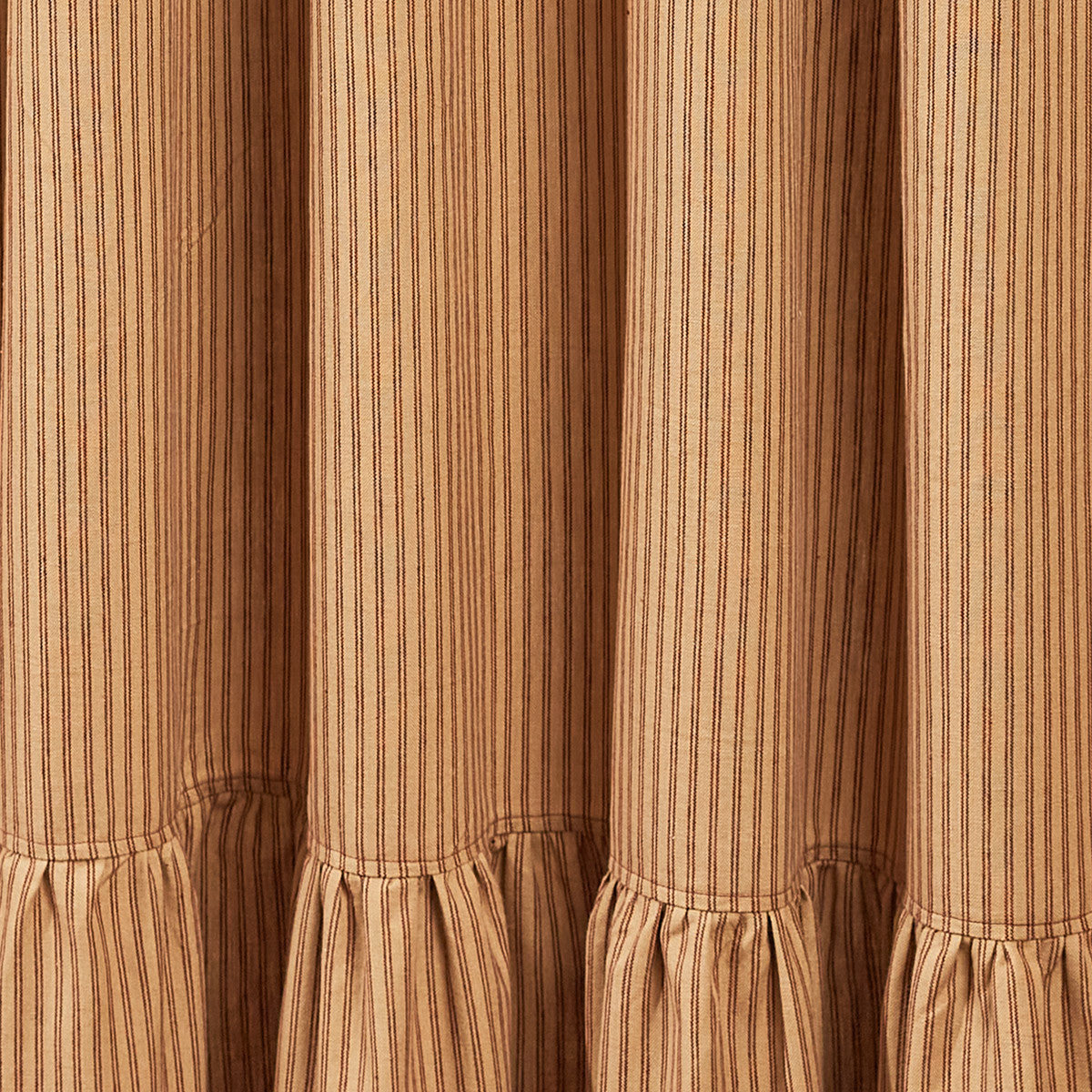 Sturbridge Ticking Ruffle Shower Curtain - Black 72