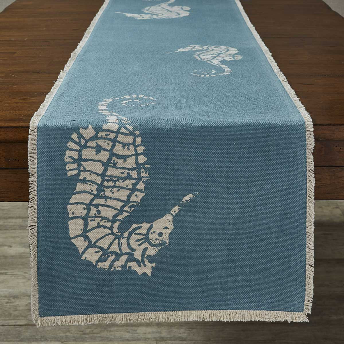 Seahorse Print Table Runner - 72"L - Aqua Park Designs - The Fox Decor