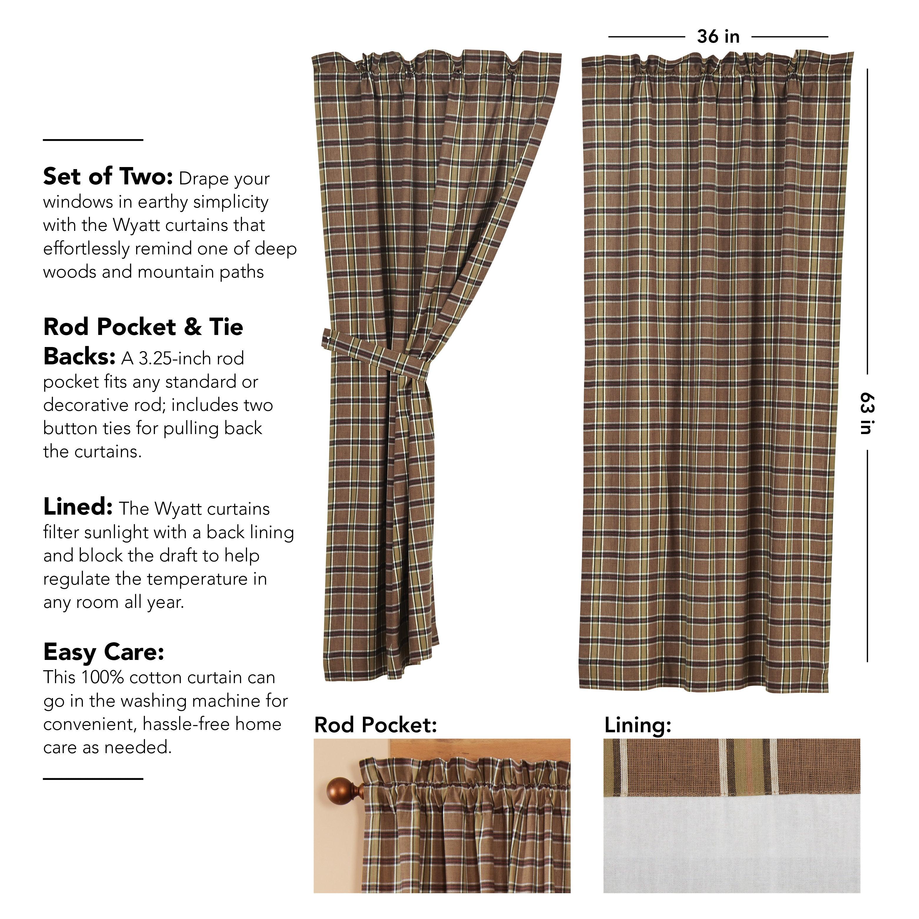 Wyatt Short Panel Curtain Set of 2 63