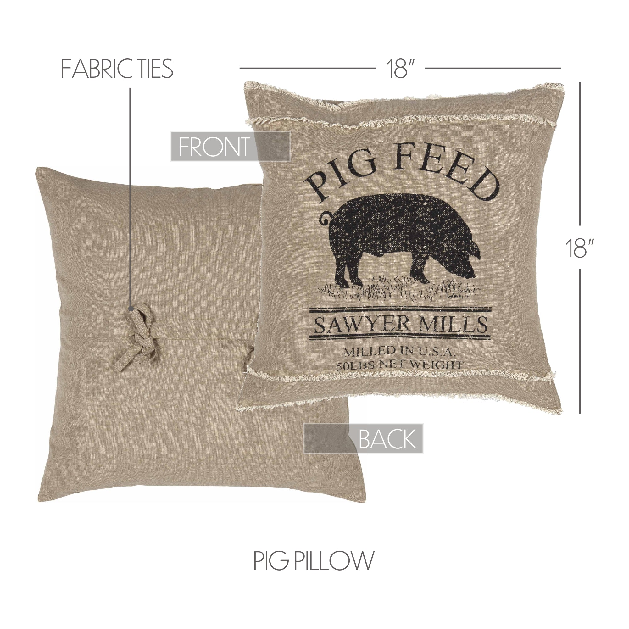 Sawyer Mill Charcoal Plow Pillow 14x22 - Clearance - All Sales final