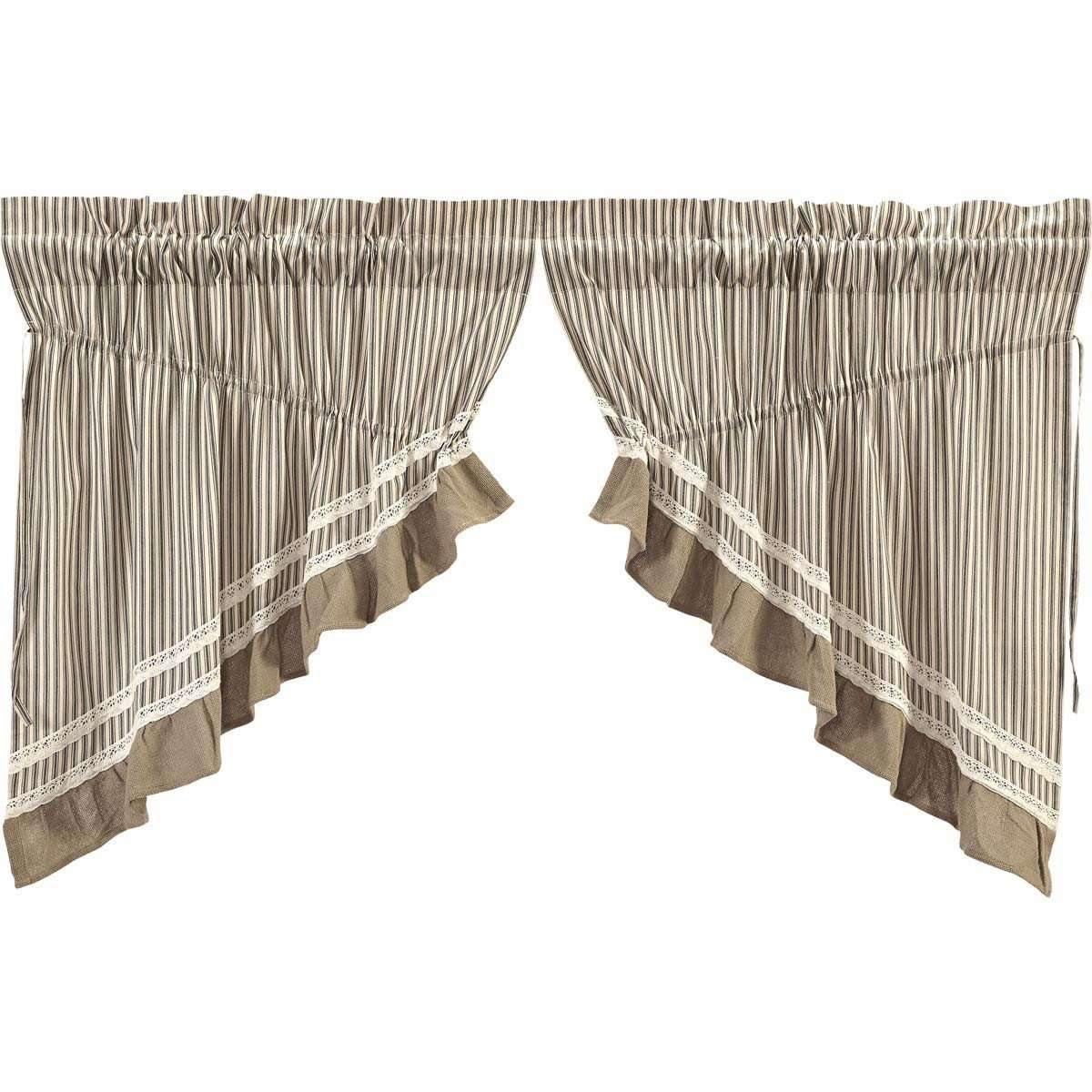 Kendra Stripe Prairie Swag Curtain Set VHC Brands - The Fox Decor