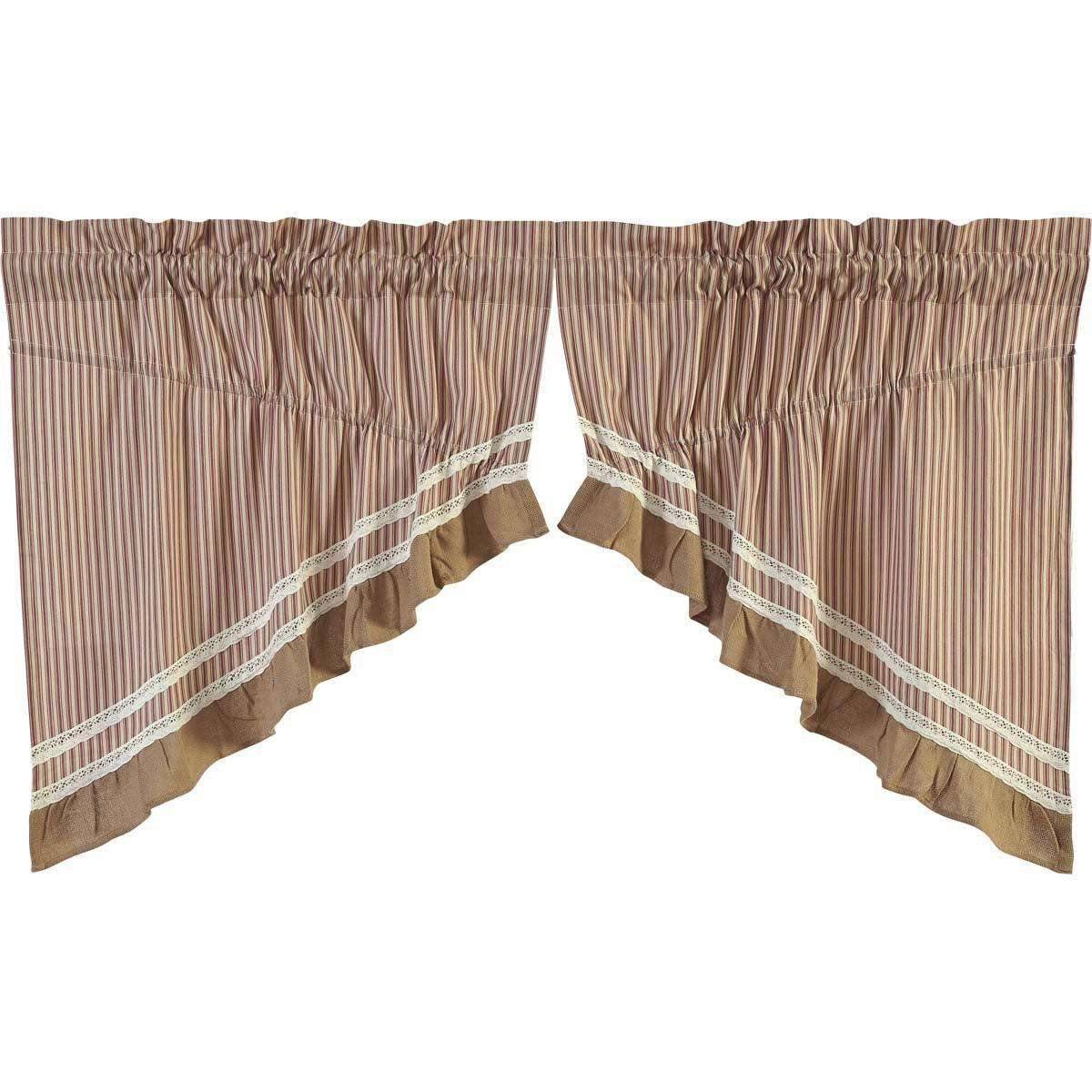 Kendra Stripe Prairie Swag Curtain Set VHC Brands - The Fox Decor