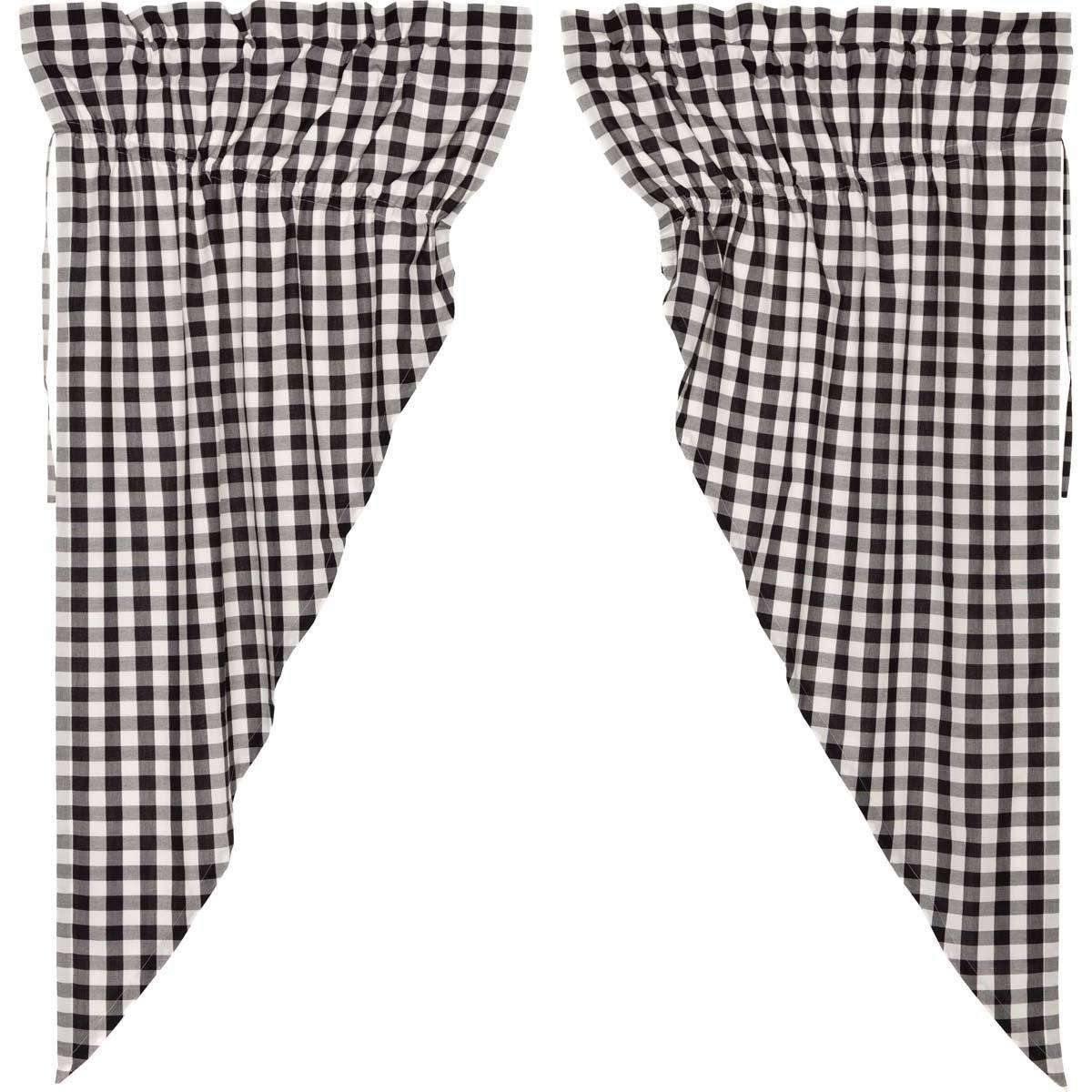 Annie Buffalo Black Check Prairie Short Panel Set of 2 63x36x18 VHC Brands - The Fox Decor