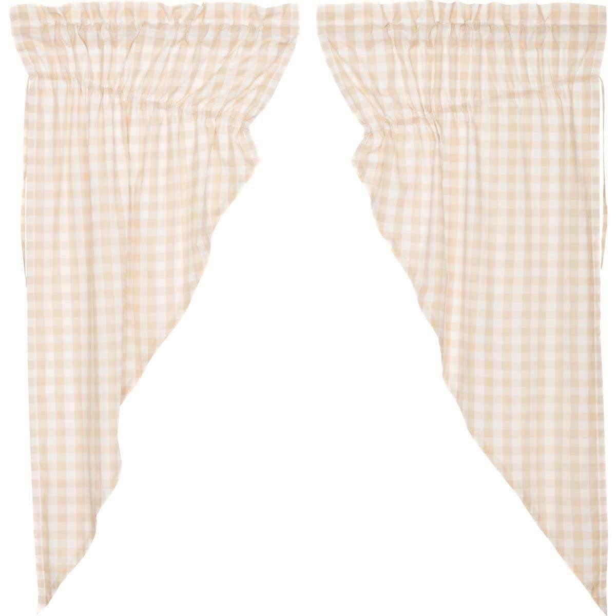Annie Buffalo Tan Check Prairie Short Panel Set of 2 63x36x18 VHC Brands - The Fox Decor