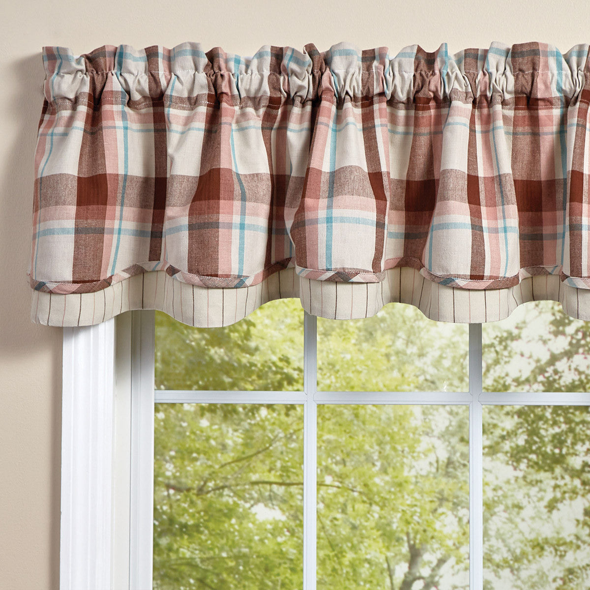 Mountbatten Lined Layered Valance 16" L - Park designs - The Fox Decor