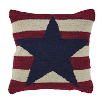 American Star Hooked Pillow Set Down Feather Fill 18