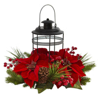 Thumbnail for Poinsettia Berry Pine Artificial Arrangement Candelabrum