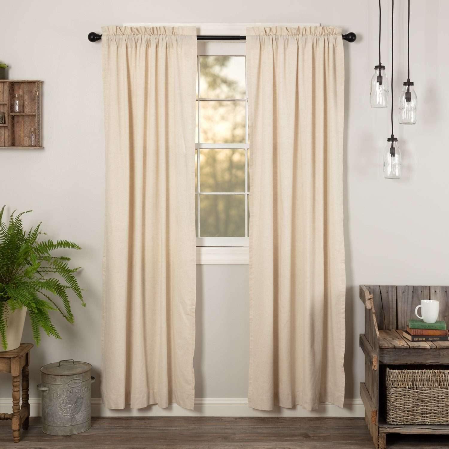 Simple Life Flax Natural Panel Curtain Set of 2 84x40 - The Fox Decor
