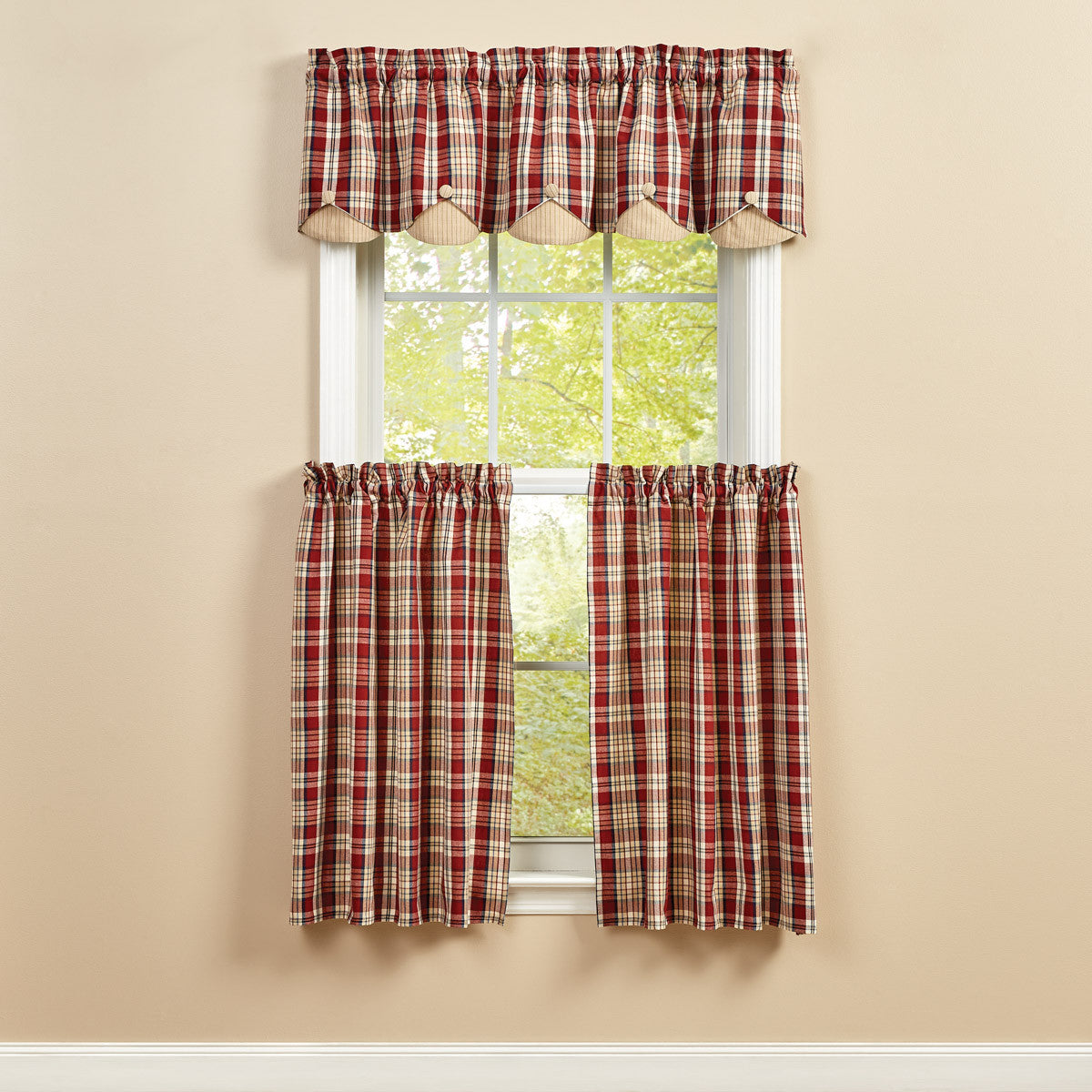 Gemstone Lined Scalloped Valance 15" L - Park designs - The Fox Decor