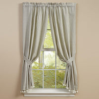 Ticking With Ball Fringe Panels - 72x63 Park Designs - The Fox Decor