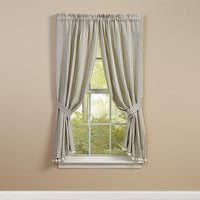 Ticking With Ball Fringe Panels - 72x63 Park Designs - The Fox Decor